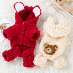 狗衣服生产厂家-批发可爱熊泰迪连帽狗衣服通用宠物服装小型犬冬季风格柔软新年时尚动物
