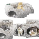 猫隧道源头工厂-热销豪华猫隧道宠物床厂家批发可折叠可压缩毛绒互动运动玩具宠物用