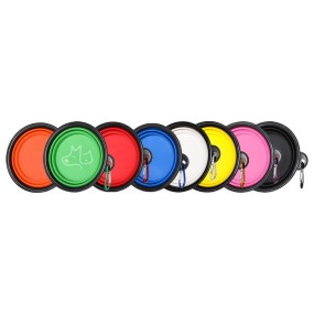 Pet Travel Bowl Supplier - Custom Logo Portable Foldable Silicone Cat Dog Food Water Bowl Eco-Friendly