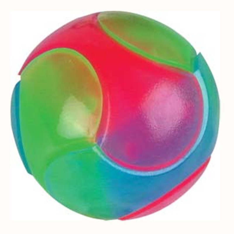 Dog Toy Ball Factory - Small Tri-Color Luminous Elastic TPR Dog Toy Ball Interactive Training Playing