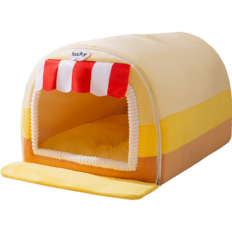 Pet Bed Supplier - Autumn Winter Three-Dimensional Bear Curved Pet Bed Warm Thick Cat Nest for Small Dogs