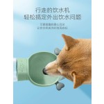 宠物旅行瓶源头工厂-2025新款便携2合1户外宠物喂食器自动塑料狗旅行水瓶带防漏饮水喂食杯