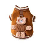 宠物衣服生产厂家-2025新款潮流可爱卡通熊卫衣韩版猫泰迪宠物衣服中小型犬纯棉材质