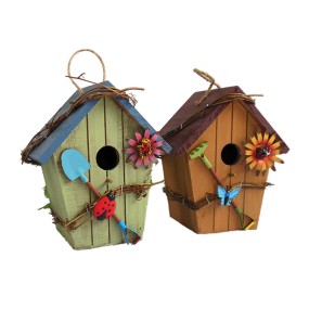 Bird House Manufacturer - Factory Direct Supply Luxury Pastoral Style Wooden Cabin Outdoor Pendant