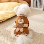宠物衣服生产厂家-2025新款潮流可爱卡通熊卫衣韩版猫泰迪宠物衣服中小型犬纯棉材质
