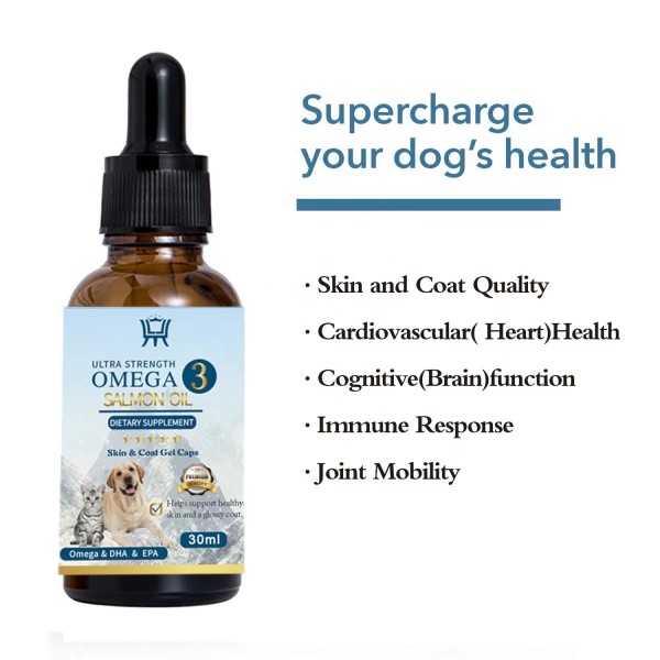 Pet Oil Supplement Manufacturer - Pet Liquid Food Supplement with Wild Alaskan Salmon Oil for Dogs