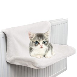 猫散热器床供应商-2024定制猫散热器睡眠床软毛绒织物宠物产品配件温暖羊毛绒床泡沫吊床