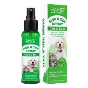 宠物跳蚤喷雾生产厂家-OEM天然宠物跳蚤蜱虫去除喷雾无毒狗猫皮肤护理薄荷喷雾蜱虫去除喷雾制造厂