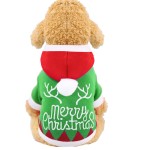 Dog Costume Supplier - 2022 Christmas Outfit Santa Reindeer Dog Costume Puppy Hoodies Winter Clothes