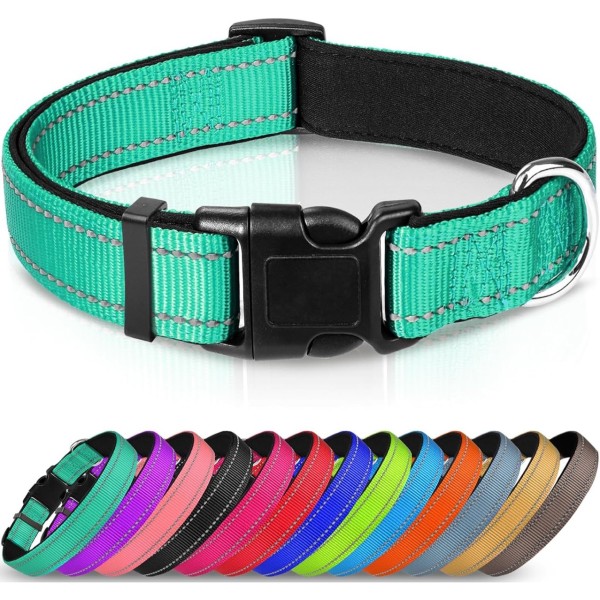Dog Collar Manufacturer - Customized Label Adjustable Soft Nylon Pet Dog Martingale Collar Safety Buckle