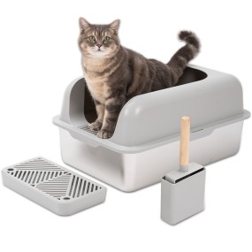 Cat Toilet Factory - Pet Products 2024 Foldable Easy Install Stainless Steel Litter Box