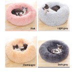 Pet Bed Factory - Soft Plush Warm Round Pet Beds Plush Fluffy Donut Pet Sofa Cat Dog Beds