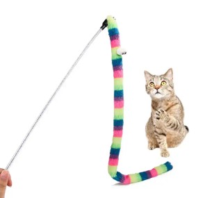猫逗棒工厂-可定制彩色绒球铃铛玩具