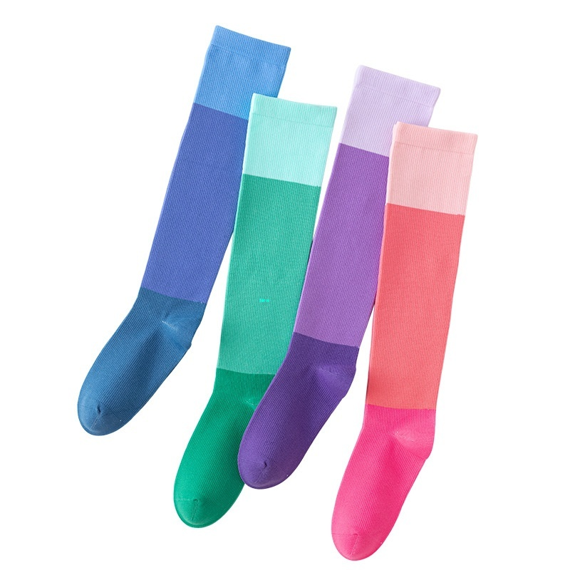 Compression Socks Manufacturer - Summer Thin Compression Sports Socks Quick-Dry Color-Block Odor-Resistant