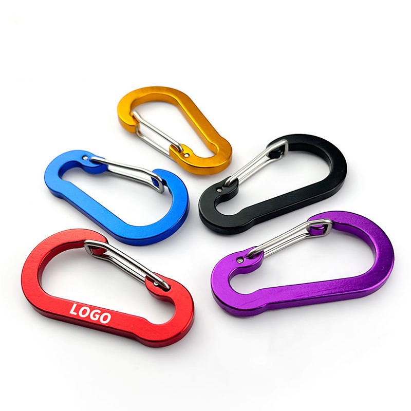 Carabiner Manufacturer - High Quality Customized 40mm Small Mini Flat Colorful Aluminum Carabiner Clip