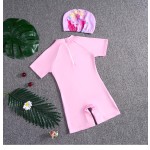 Swimsuit Manufacturer - Summer New Children's Swimsuit One-Piece Cartoon Girls Swimsuit Swim Cap Set