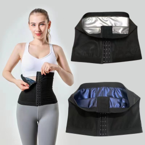 Yoga Belt Supplier - Snap Button Spandex Waist Trainer Running Sports Yoga Abdomen Belt Sweat Shaping