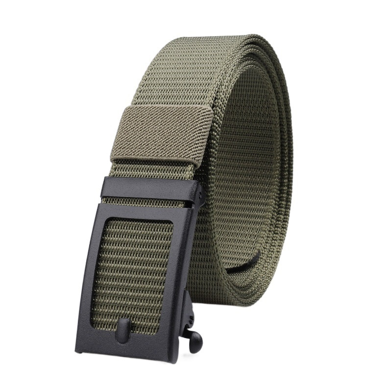 Casual Belt Supplier - Automatic Metal Buckle Eco-Friendly Nylon Canvas Belt Men Youth Students Trendy