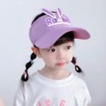 儿童太阳帽源头工厂-夏季可爱卡通兔子空顶男孩女孩防晒夏季鸭舌帽儿童户外帽