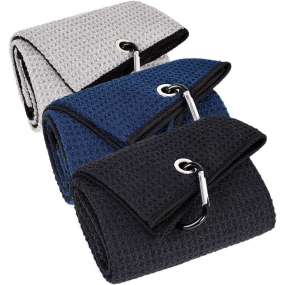 Golf Towel Factory - Ultra-Fine Fiber Waffle Pattern Golf Towel Large Portable with Carabiner Clip
