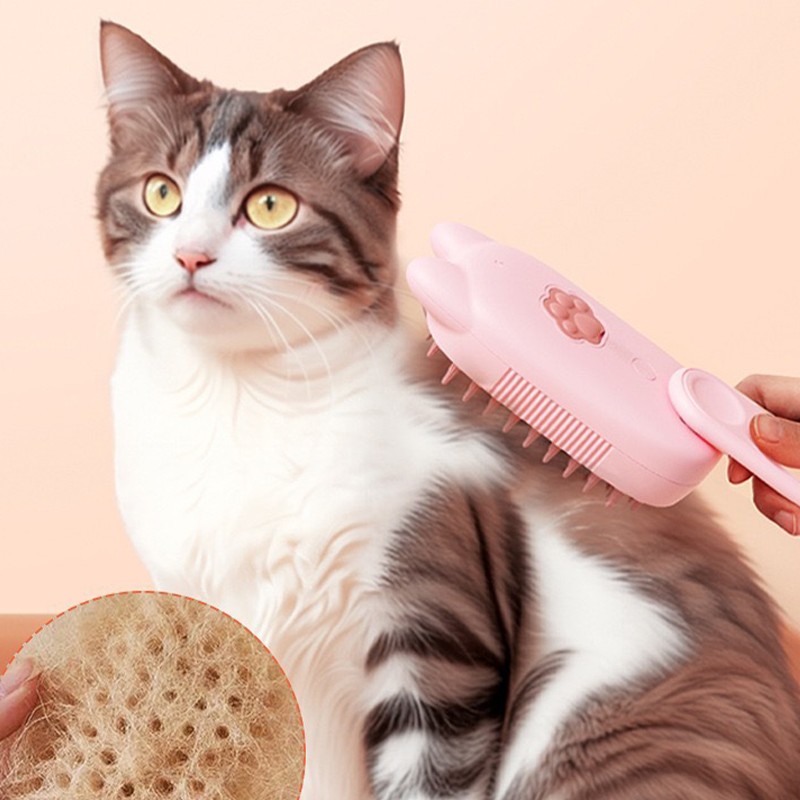 Pet Massage Brush Supplier - One-Button Electric Bath Massage Brush Floating Hair Removal Tool Cats