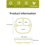 Baby Feeding Set Factory - Strong-Suction Cup Silicone Baby Feeding Set Square Divided Dinner Plate