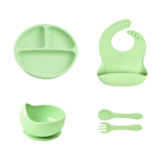 Baby Tableware Set Supplier - Eco-Friendly Baby Daily Use Tableware Set Food Grade Silicone Easy Clean