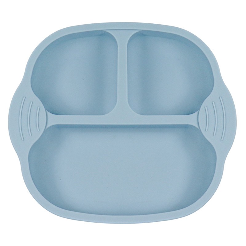Baby Plate Supplier - Stylish Eco-Friendly Food-Grade Silicone Baby Plate Non-Slip Suction Square Design