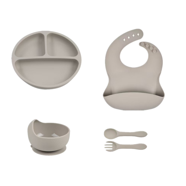 Baby Feeding Set Supplier - Non Toxic Baby Daily Feeding Tableware with Bib Design Kids Dining Product