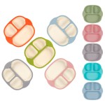 Baby Plate Supplier - Stylish Eco-Friendly Food-Grade Silicone Baby Plate Non-Slip Suction Square Design