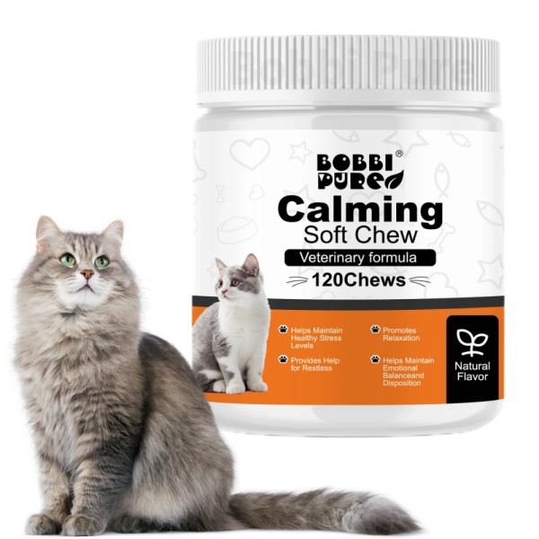 Calming Chews Manufacturer - Hemp Cat Calming Chews Salmon Beef Tuna Flavors Nutritional Vitamins Supplement