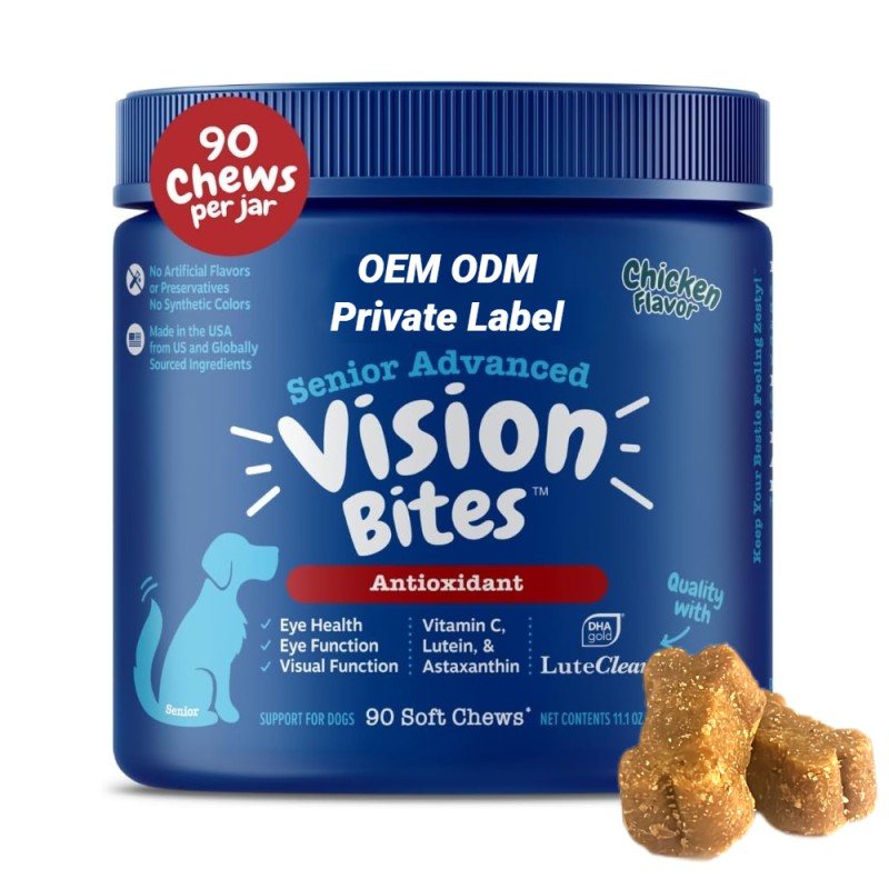 Dog Vision Supplement Supplier - GMP Dog Vision Supplements with Cod Liver Oil Pet Eye Support Chews