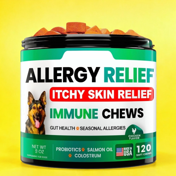 Omega Chews Supplier - Dog Allergy Relief Supplement Skin Immune Support with Omega-3 Fish Oil Probiotics