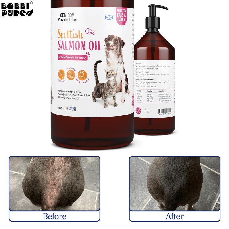 Pet Supplement Manufacturer - Premium Pure Natural Salmon Oil Omega-3 Rich Pet Supplement Dog Cat Additive