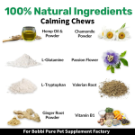 Calming Treats Manufacturer - Natural Calming Soft Chews for Dogs Anxiety Relief Supplements Pet Care Treats