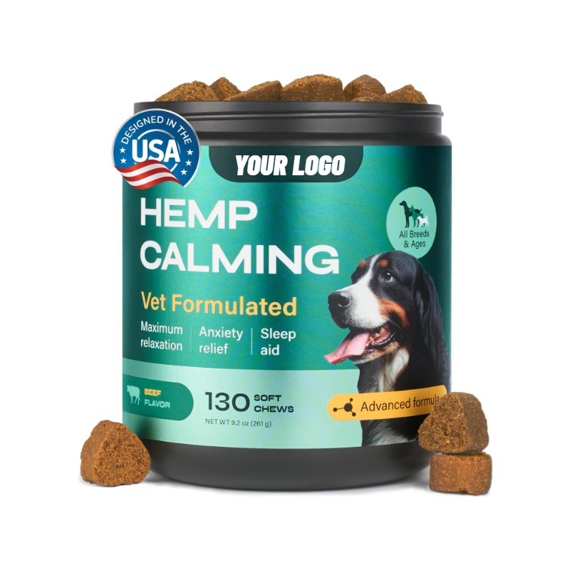 Hemp Calming Factory - HEMP CALMING Pain Relief Dog Calming Soft Chews Natural Soothing Supplements Pet Care