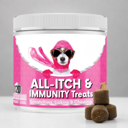 Skin Support Treats Factory - Soothe Dog's Itch Support Skin Coat Immunity with Nutritious Treats Pet Care