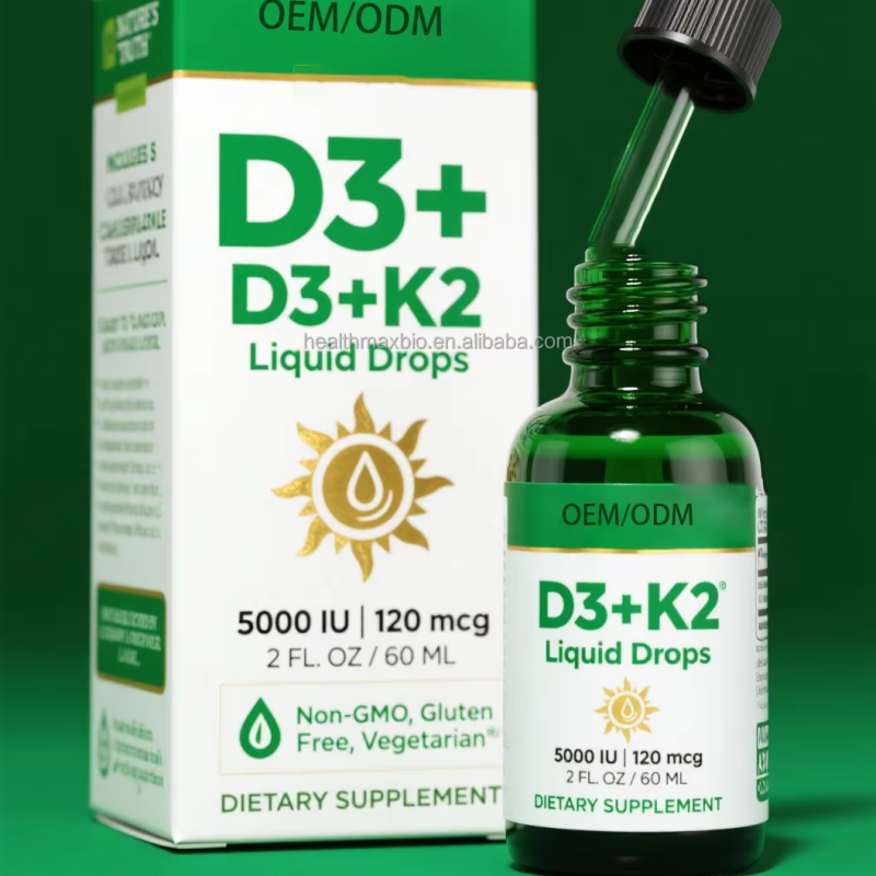 Vitamin D3 K2 Oral Oil Drops Manufacturer - Customized Immunity Bones Energy Support