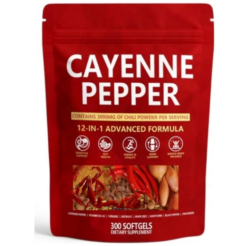 Cayenne Pepper Soft Capsules Supplier - OEM Super Extract Cayenne Pepper Softgels