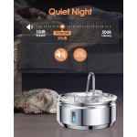 Pet Fountain Factory - Upgraded 3.2L/108oz Stainless Steel Pet Water Fountain Stylish Automatic Cat Water Bowl