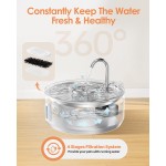 Pet Fountain Factory - Upgraded 3.2L/108oz Stainless Steel Pet Water Fountain Stylish Automatic Cat Water Bowl