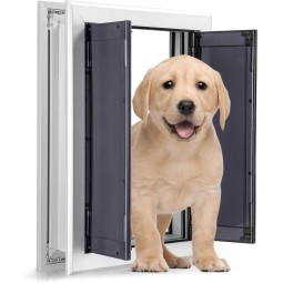 Smart Pet Door Manufacturer - 2025 Aluminum Smart Pet Door Double Panels Anti-Cracking Design 4 Way Locking