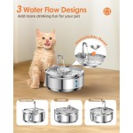 Pet Fountain Factory - Upgraded 3.2L/108oz Stainless Steel Pet Water Fountain Stylish Automatic Cat Water Bowl