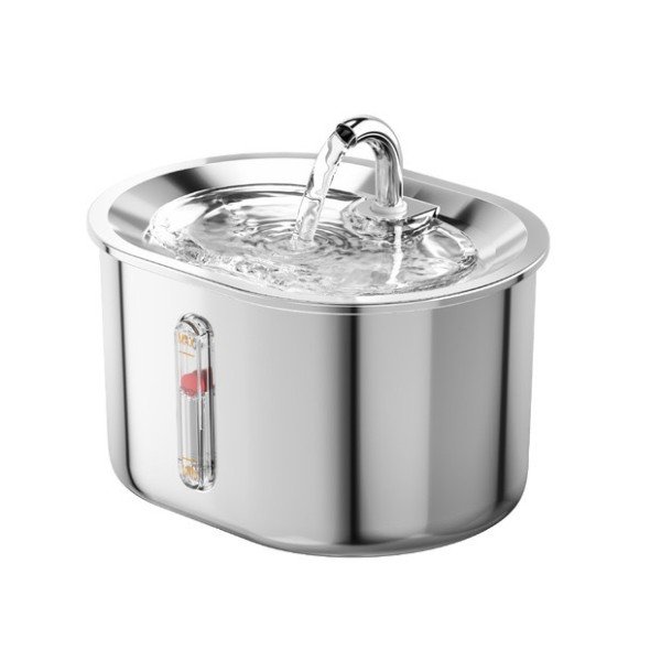 Pet Fountain Manufacturer - Portable 2.5L Stainless Steel Pet Water Fountain with Automatic Dispenser Ultra Quiet Pump