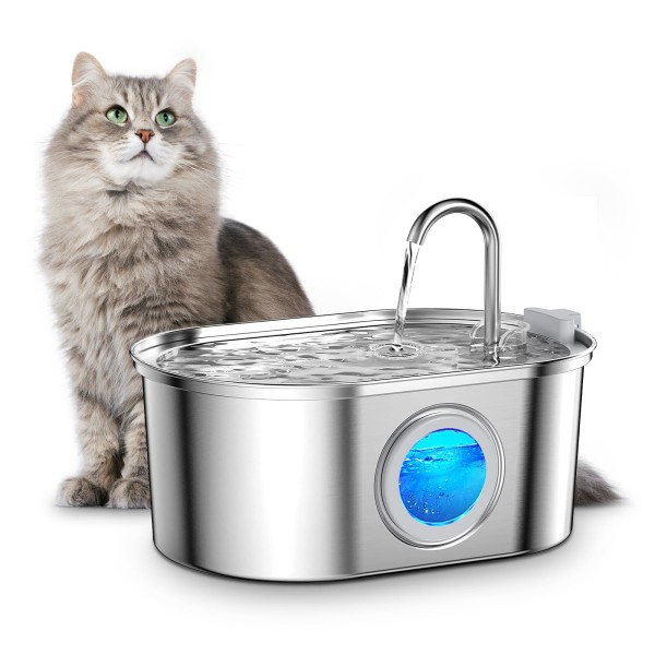 Water Dispenser Supplier - 3.2L Stainless Steel Pet Water Fountain Cat Dog Water Dispenser for Multiple Pets