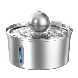 Cat Fountain Supplier - 3.2L Stainless Steel Portable Cat Fountain Eco-Friendly Cat Water Dispenser with Ball