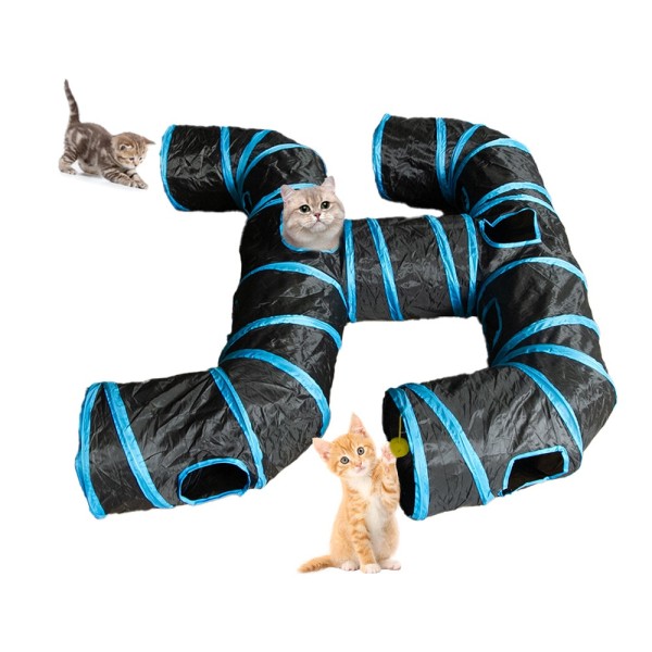 猫窝玩具工厂-可折叠隧道套装网笼