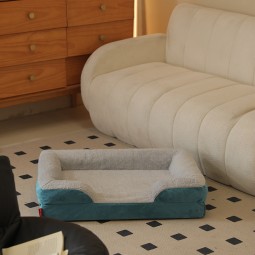 大型狗床供应商-防水可拆天鹅绒布