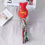 圣诞狗玩具供应商-柔软毛绒发声训练玩具
