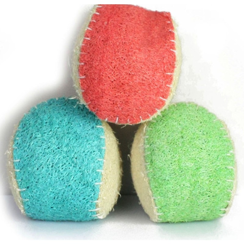 Pet Ball Supplier - 5cm Loofah Ball with Bell Custom
